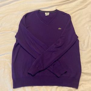 Lacoste V neck Mens Sweater - Sz: 5 (Similar to Mens Medium) Excellent Condition